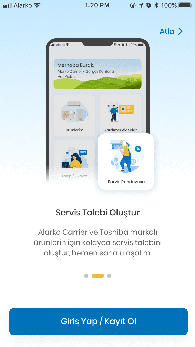 alarko carrier mobil uygulamasi applogist 20